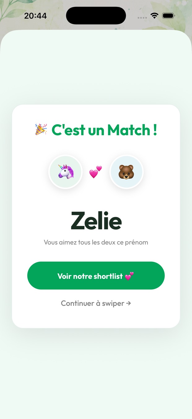 It's a Match ! — BabyMatch