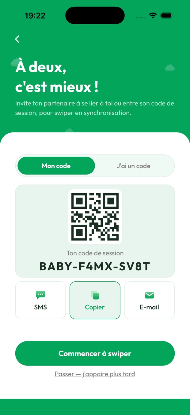 Appairez-vous avec votre partenaire